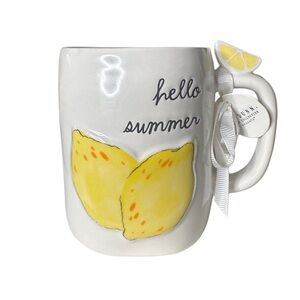 Rae Dunn "hello summer" White and Yellow Lemon Mug